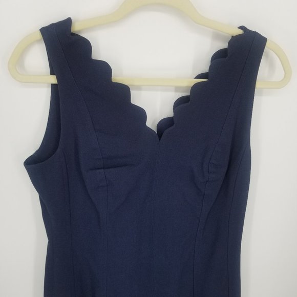 Banana Republic Scalloped Bi-Stretch Sheath Dress 8P - Picture 4 of 11